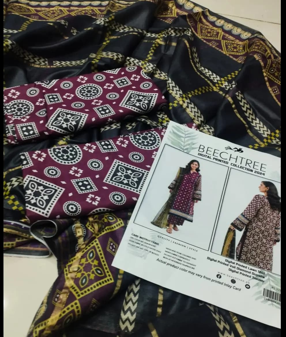 BECHTREE DIGITAL PRINTED ALLOVER MID SUMMER SERIES 24 3 Piece Suit